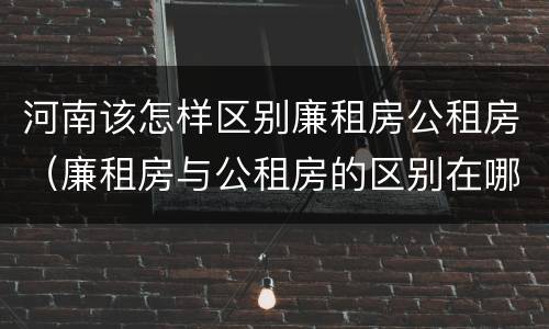 河南该怎样区别廉租房公租房（廉租房与公租房的区别在哪里）