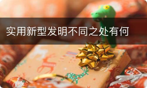 实用新型发明不同之处有何