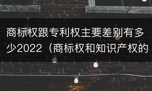 商标权跟专利权主要差别有多少2022（商标权和知识产权的区别）