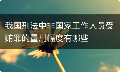我国刑法中非国家工作人员受贿罪的量刑幅度有哪些