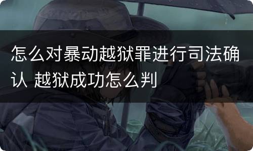 怎么对暴动越狱罪进行司法确认 越狱成功怎么判