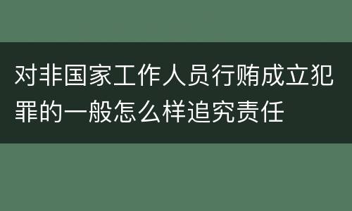 对非国家工作人员行贿成立犯罪的一般怎么样追究责任