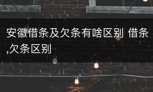 安徽借条及欠条有啥区别 借条,欠条区别