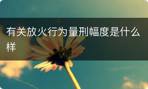 有关放火行为量刑幅度是什么样
