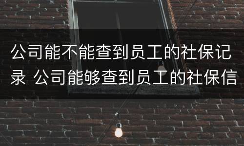 公司能不能查到员工的社保记录 公司能够查到员工的社保信息吗