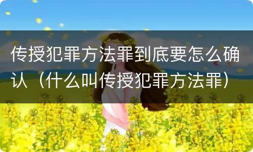 传授犯罪方法罪到底要怎么确认（什么叫传授犯罪方法罪）