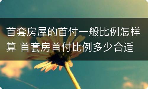 首套房屋的首付一般比例怎样算 首套房首付比例多少合适