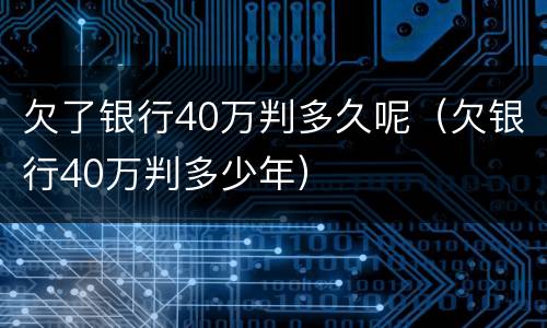 欠了银行40万判多久呢（欠银行40万判多少年）