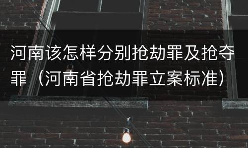 河南该怎样分别抢劫罪及抢夺罪（河南省抢劫罪立案标准）