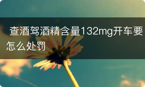  查酒驾酒精含量132mg开车要怎么处罚