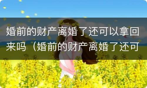 婚前的财产离婚了还可以拿回来吗（婚前的财产离婚了还可以拿回来吗现在）