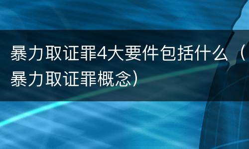 暴力取证罪4大要件包括什么（暴力取证罪概念）