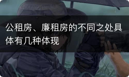 公租房、廉租房的不同之处具体有几种体现