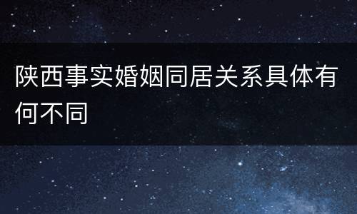 陕西事实婚姻同居关系具体有何不同