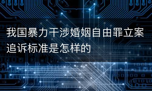我国暴力干涉婚姻自由罪立案追诉标准是怎样的