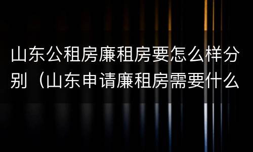 山东公租房廉租房要怎么样分别（山东申请廉租房需要什么条件）