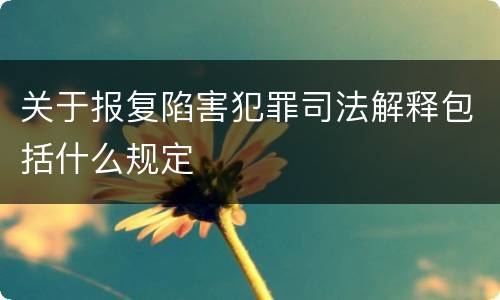 关于报复陷害犯罪司法解释包括什么规定