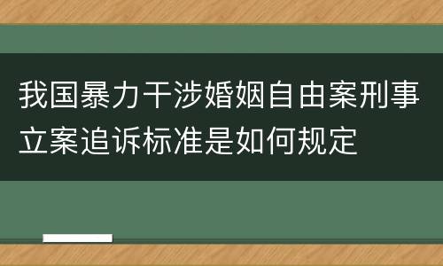 我国暴力干涉婚姻自由案刑事立案追诉标准是如何规定