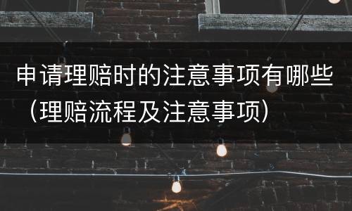 申请理赔时的注意事项有哪些（理赔流程及注意事项）