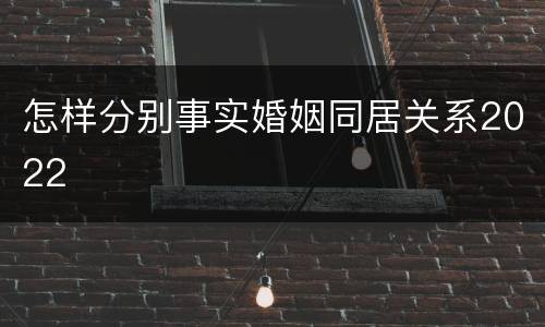 怎样分别事实婚姻同居关系2022