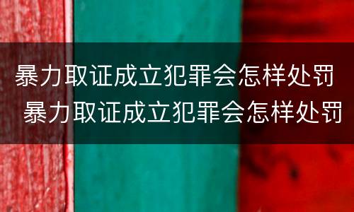 暴力取证成立犯罪会怎样处罚 暴力取证成立犯罪会怎样处罚呢