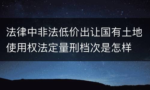 法律中非法低价出让国有土地使用权法定量刑档次是怎样