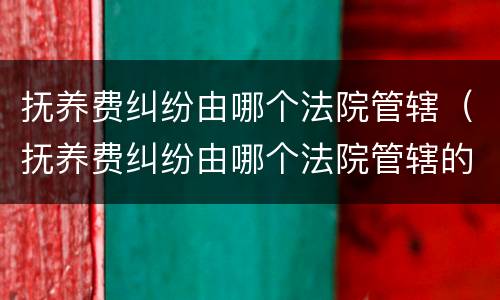 抚养费纠纷由哪个法院管辖（抚养费纠纷由哪个法院管辖的）