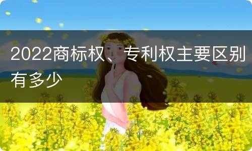 2022商标权、专利权主要区别有多少