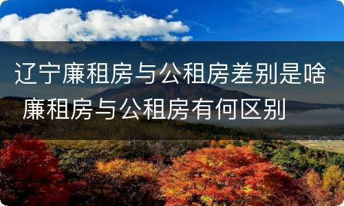 辽宁廉租房与公租房差别是啥 廉租房与公租房有何区别
