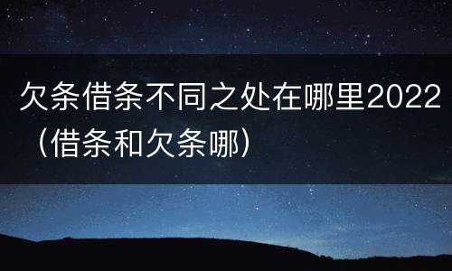 欠条借条不同之处在哪里2022（借条和欠条哪）