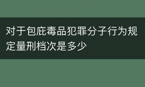 对于包庇毒品犯罪分子行为规定量刑档次是多少
