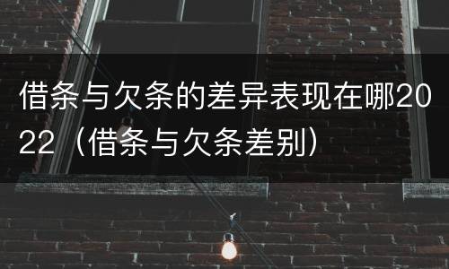 借条与欠条的差异表现在哪2022（借条与欠条差别）