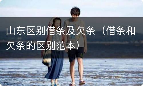 山东区别借条及欠条（借条和欠条的区别范本）