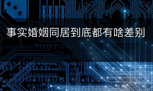 事实婚姻同居到底都有啥差别