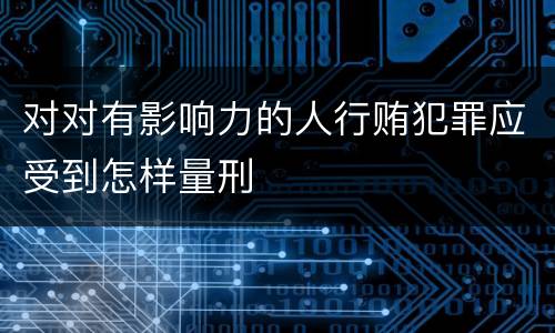 对对有影响力的人行贿犯罪应受到怎样量刑