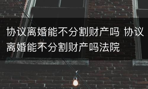 协议离婚能不分割财产吗 协议离婚能不分割财产吗法院
