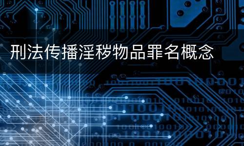 刑法传播淫秽物品罪名概念
