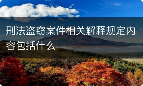 刑法盗窃案件相关解释规定内容包括什么
