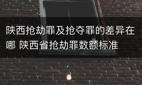 陕西抢劫罪及抢夺罪的差异在哪 陕西省抢劫罪数额标准