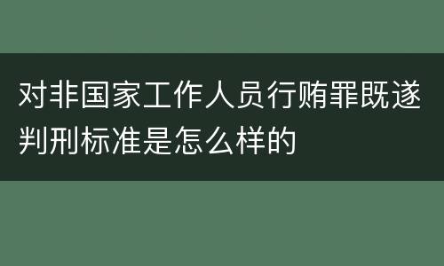 对非国家工作人员行贿罪既遂判刑标准是怎么样的