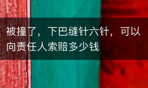 被撞了，下巴缝针六针，可以向责任人索赔多少钱