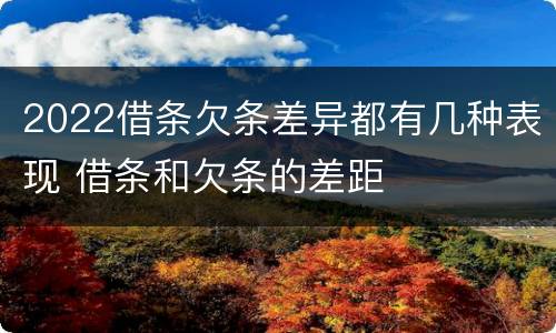 2022借条欠条差异都有几种表现 借条和欠条的差距