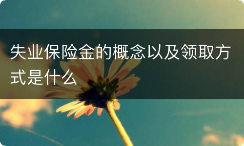 失业保险金的概念以及领取方式是什么