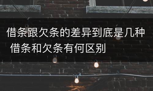 借条跟欠条的差异到底是几种 借条和欠条有何区别