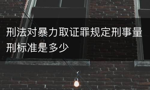 刑法对暴力取证罪规定刑事量刑标准是多少