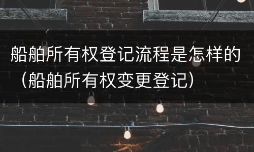 船舶所有权登记流程是怎样的（船舶所有权变更登记）