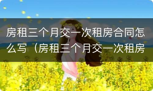 房租三个月交一次租房合同怎么写（房租三个月交一次租房合同怎么写啊）