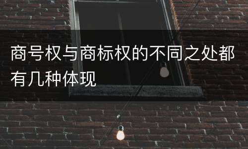 商号权与商标权的不同之处都有几种体现