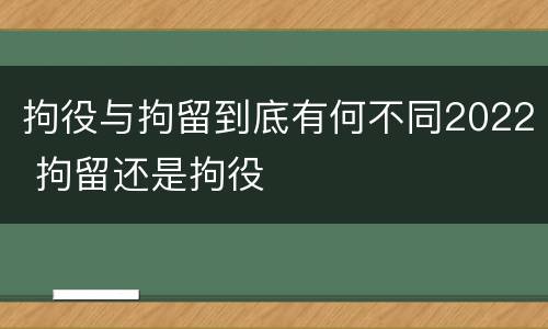 拘役与拘留到底有何不同2022 拘留还是拘役