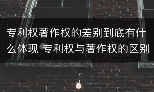 专利权著作权的差别到底有什么体现 专利权与著作权的区别与联系
